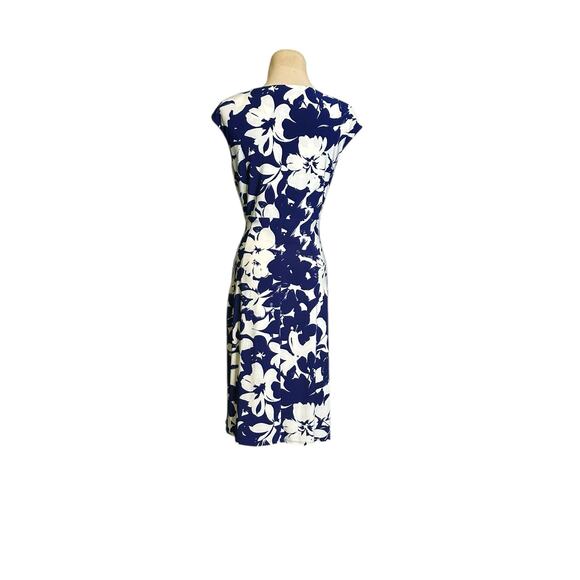 Ralph Lauren blue white floral cocktail dress size 6 - Picture 12 of 13
